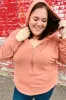 All In A Day Rust Half Zip French Terry Hoodie sold by Charming Charlie