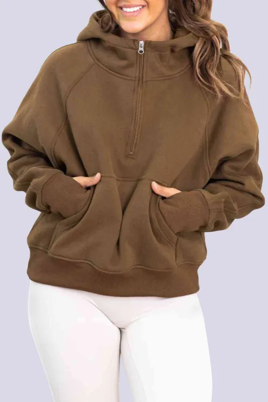 Half-Zip Long Sleeve Hoodie sold by Charming Charlie