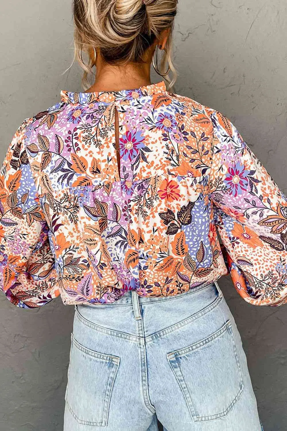 Printed Long Sleeve Round Neck Blouse sold by Charming Charlie product image thumbnail 2