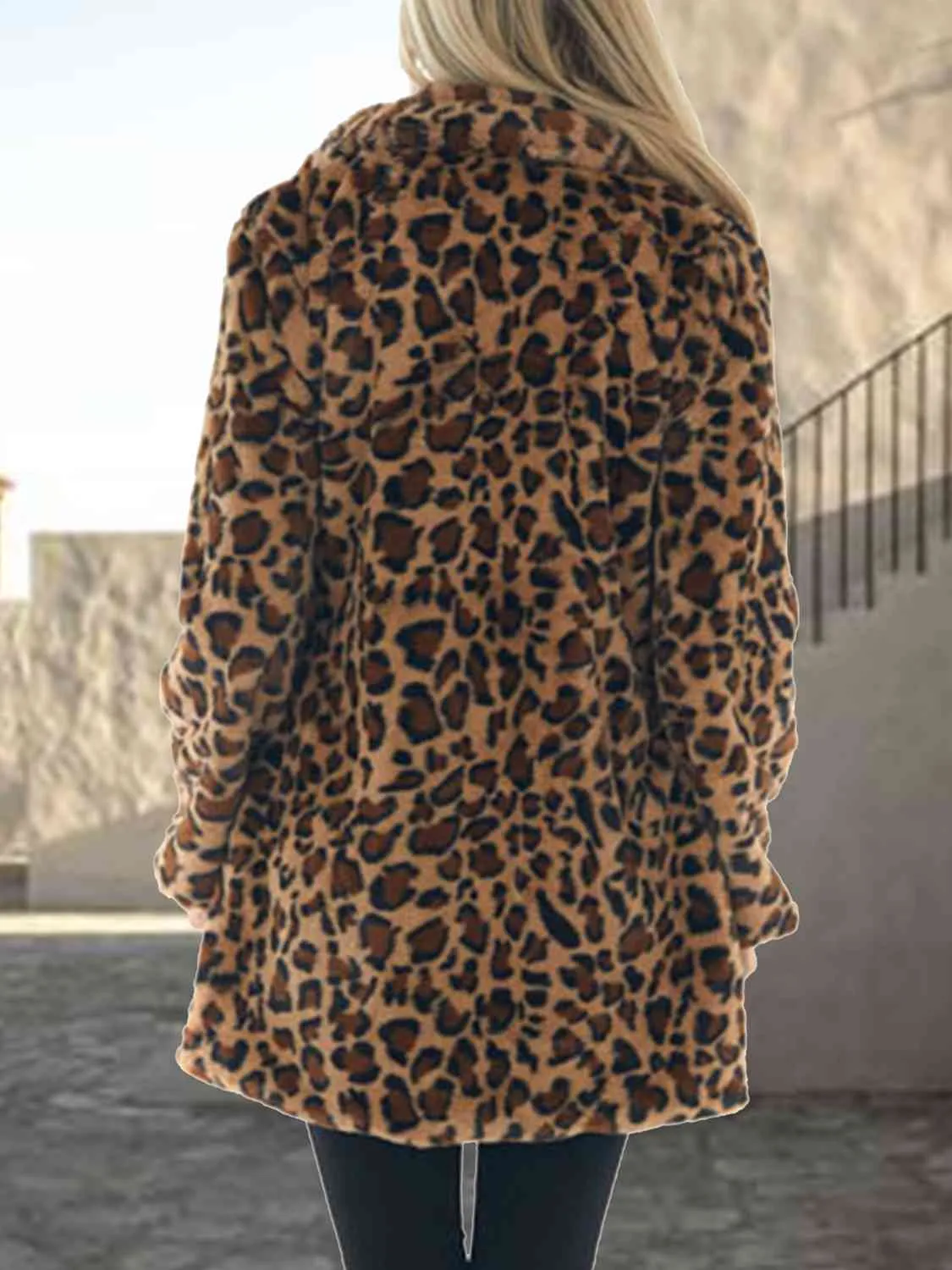 Leopard Collared Neck Coat with Pockets sold by Charming Charlie product image thumbnail 2