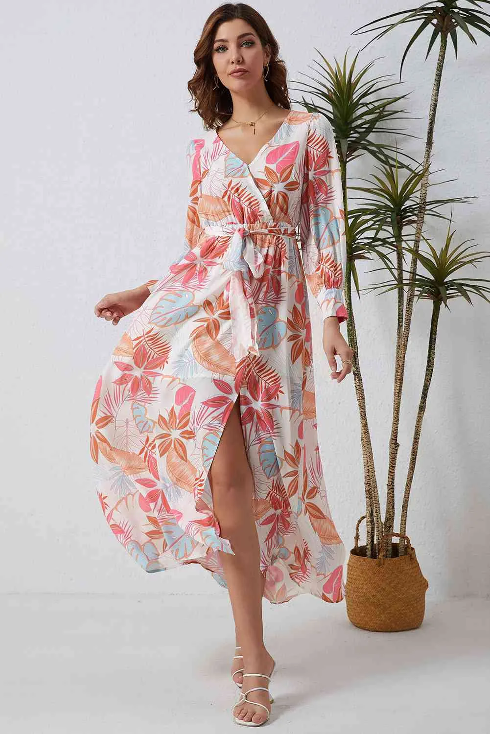 Printed Tie Waist Maxi Dress sold by Charming Charlie product image thumbnail 3