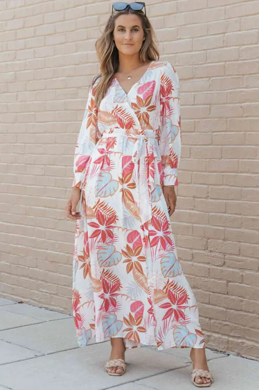Printed Tie Waist Maxi Dress sold by Charming Charlie