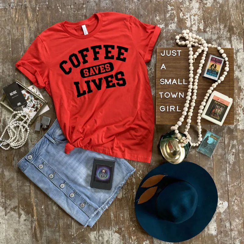 Coffee Saves Lives Graphic Tee sold by Charming Charlie
