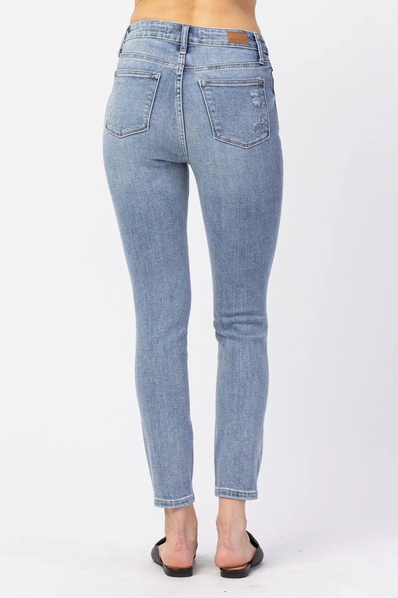 Judy Blue High Waist Minimal Destroy Skinny Jeans sold by Charming Charlie product image thumbnail 4