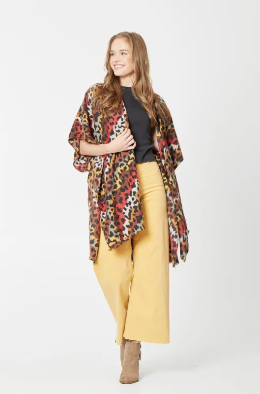 Multicolor Leopard Print Kimono sold by Charming Charlie