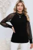 Round Neck Semi-Sheer Sleeve Blouse sold by Charming Charlie