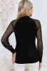 Round Neck Semi-Sheer Sleeve Blouse sold by Charming Charlie