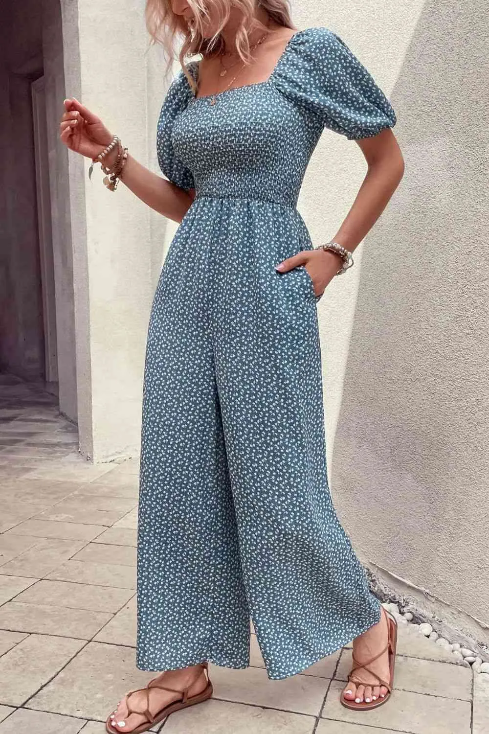 Printed Square Neck Jumpsuit with Pockets sold by Charming Charlie product image thumbnail 5
