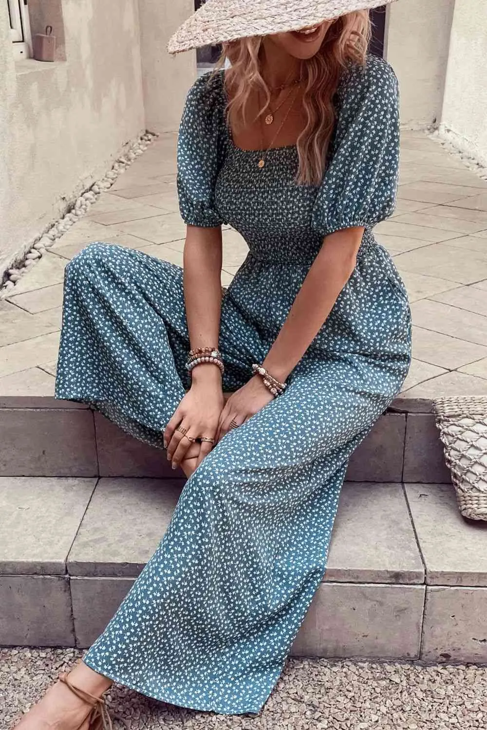 Printed Square Neck Jumpsuit with Pockets sold by Charming Charlie product image thumbnail 3