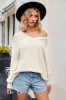 V-Neck Ribbed Dropped Shoulder Knit Top sold by Charming Charlie