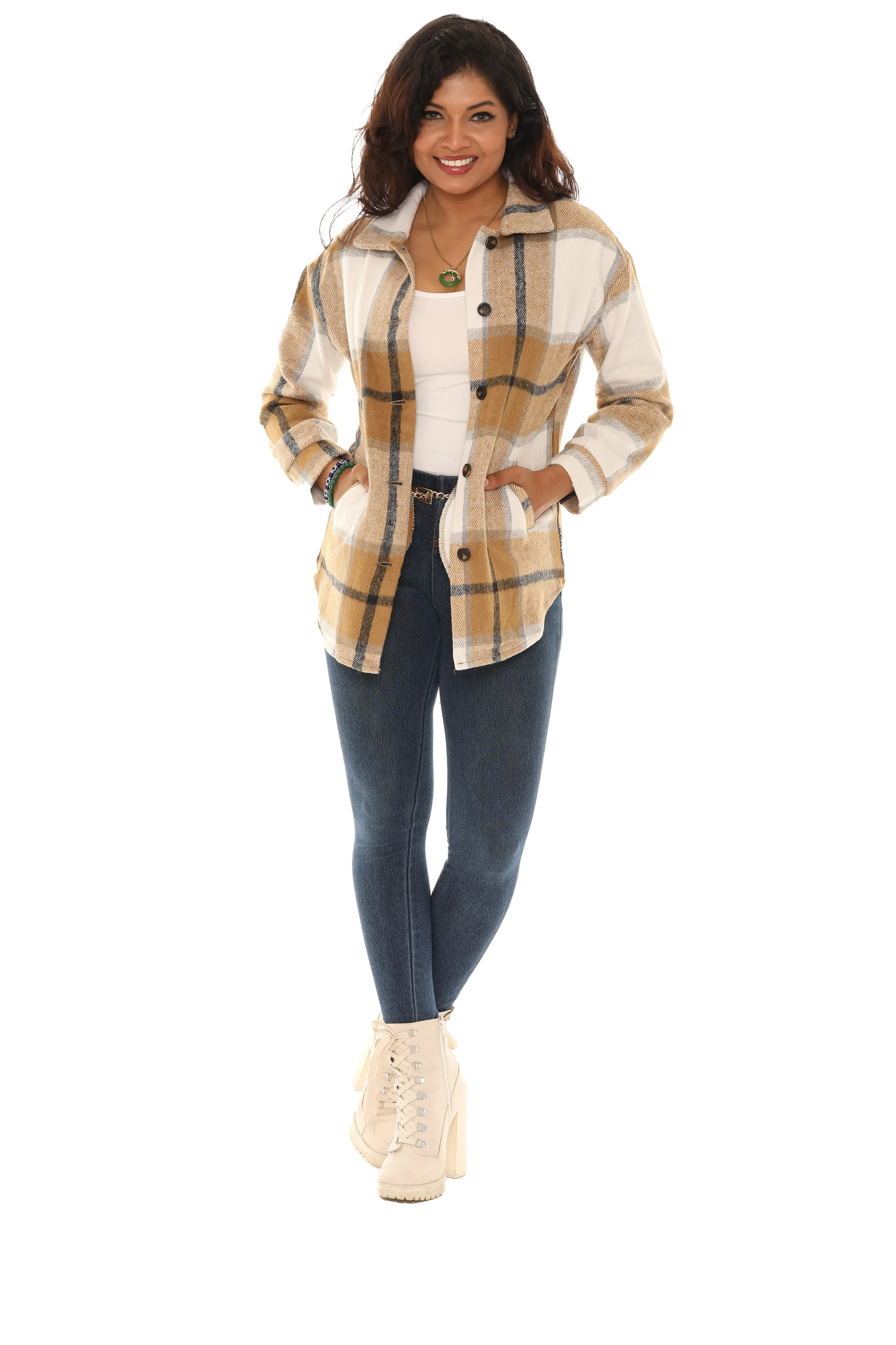 Plaid Shacket sold by Charming Charlie product image thumbnail 4