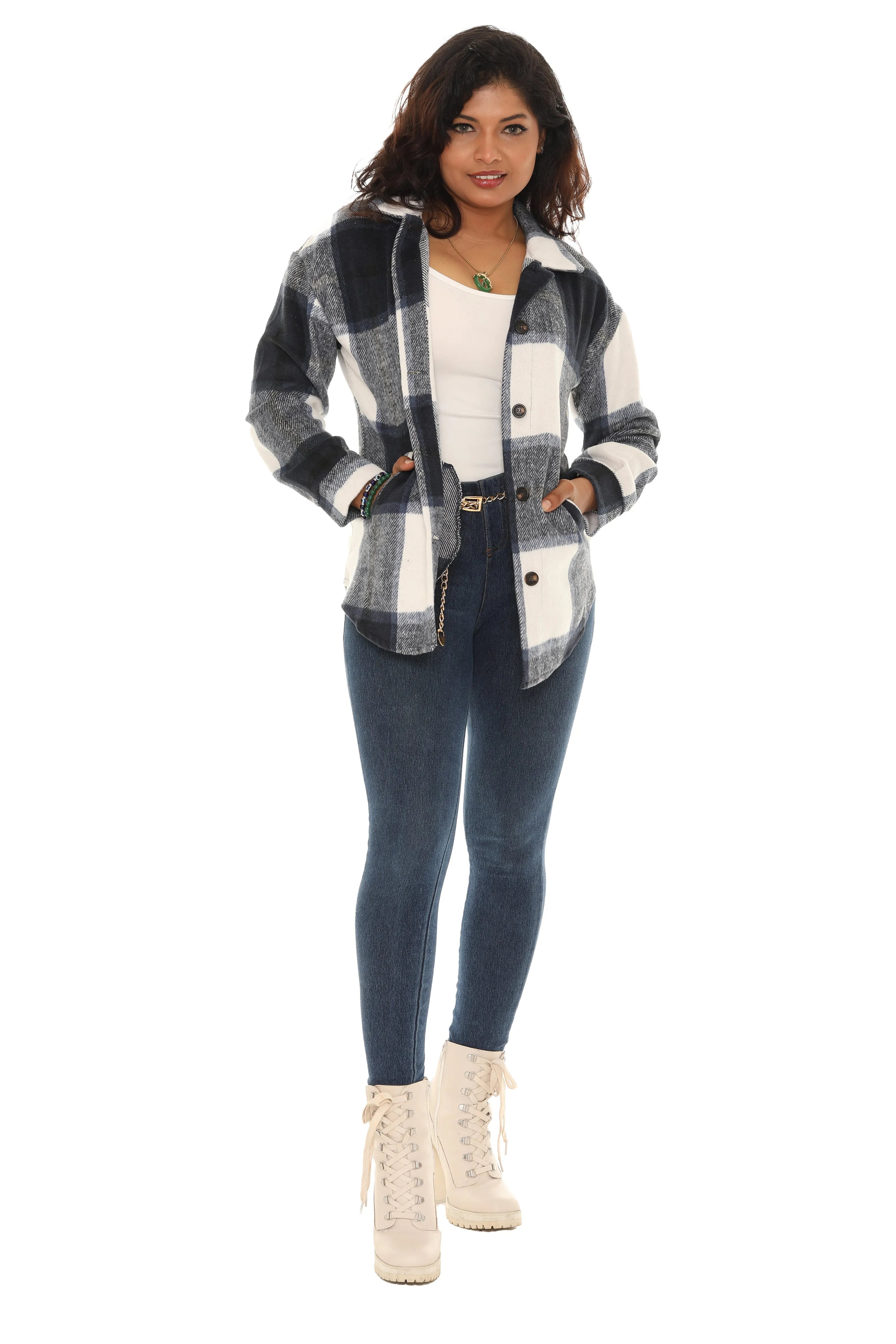 Plaid Shacket sold by Charming Charlie