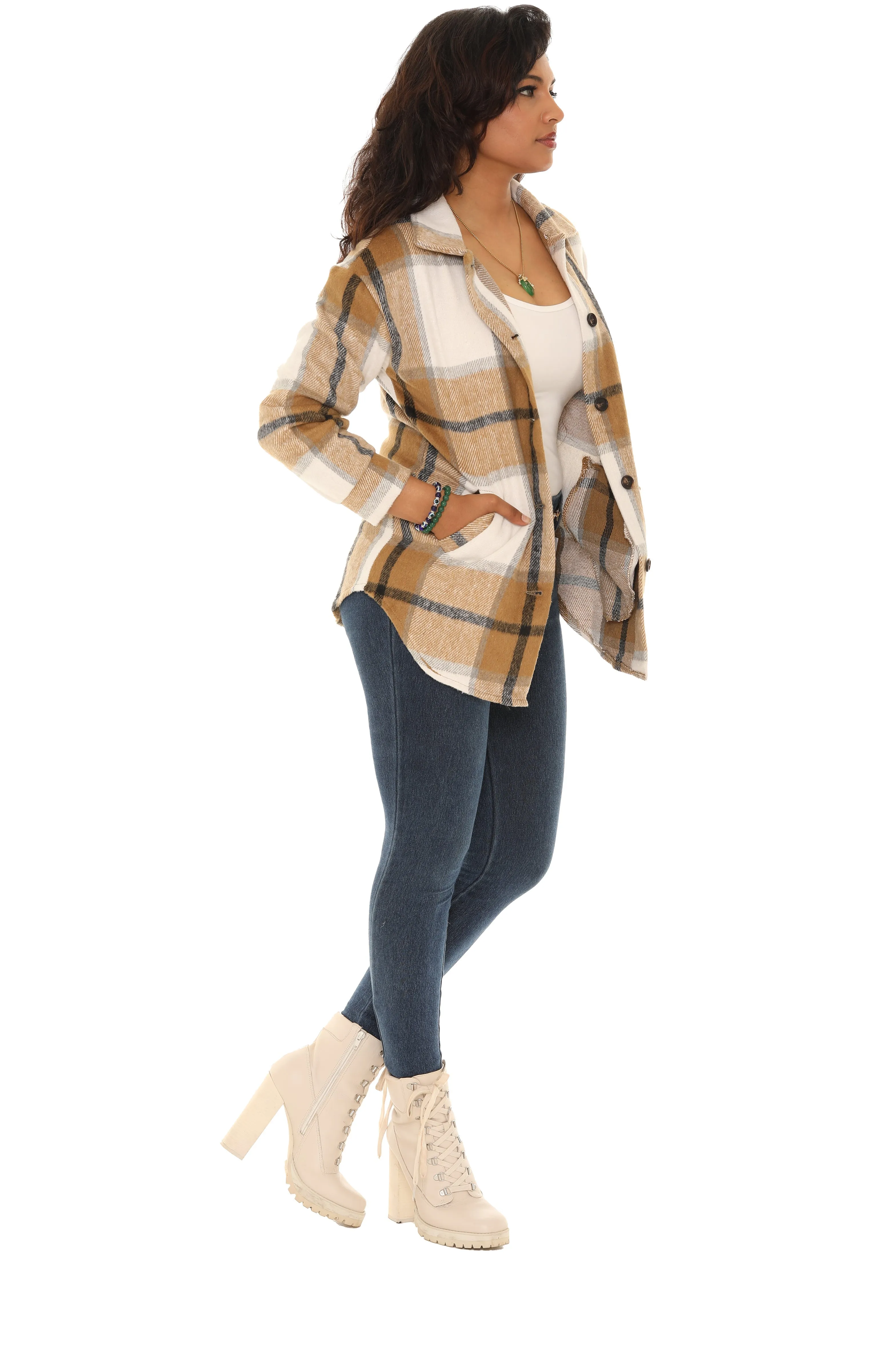 Plaid Shacket sold by Charming Charlie product image thumbnail 5