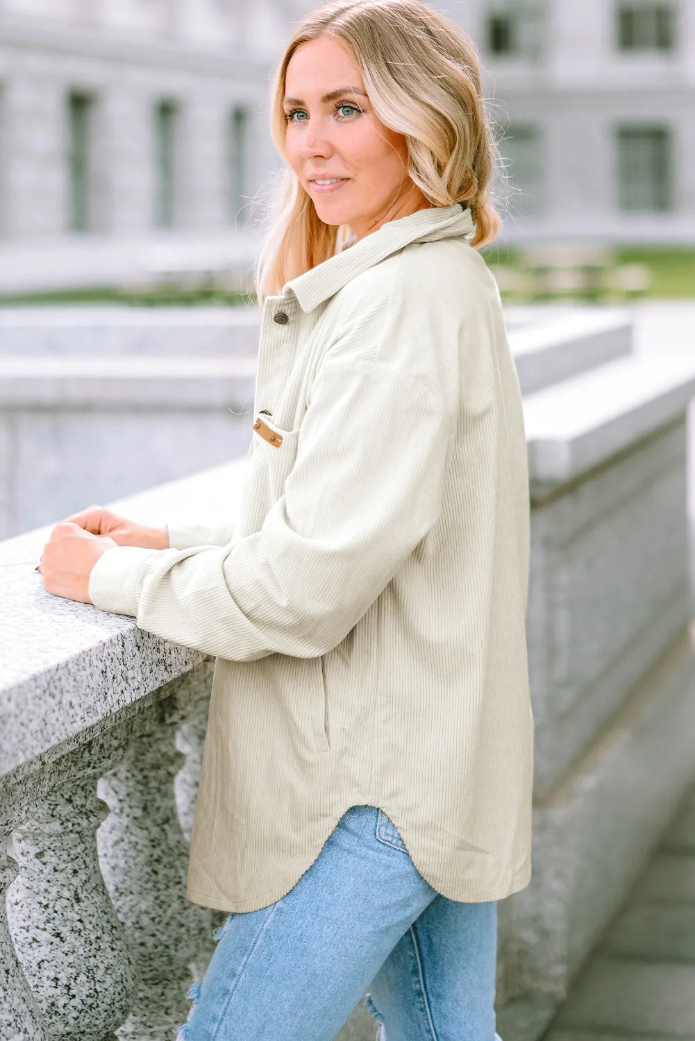 Collared Neck Button Down Jacket sold by Charming Charlie product image thumbnail 3