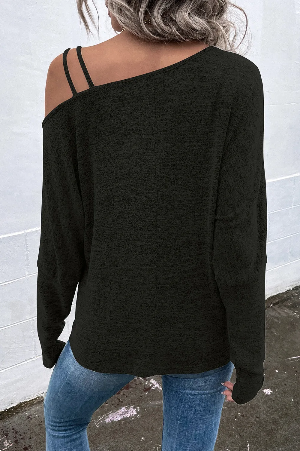 Asymmetrical Neck Long Sleeve Top sold by Charming Charlie product image thumbnail 2