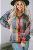 Plaid V-Neck Button Down Jacket sold by Charming Charlie