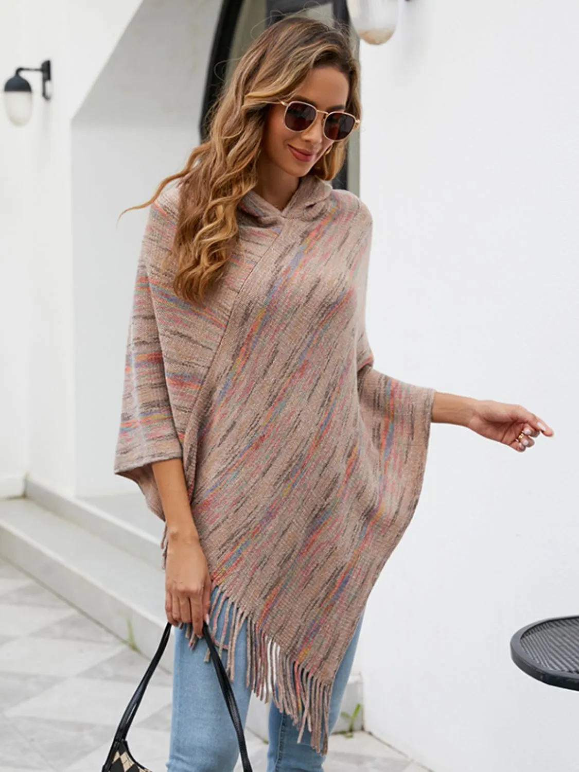Fringe Hem Hooded Poncho sold by Charming Charlie product image thumbnail 4