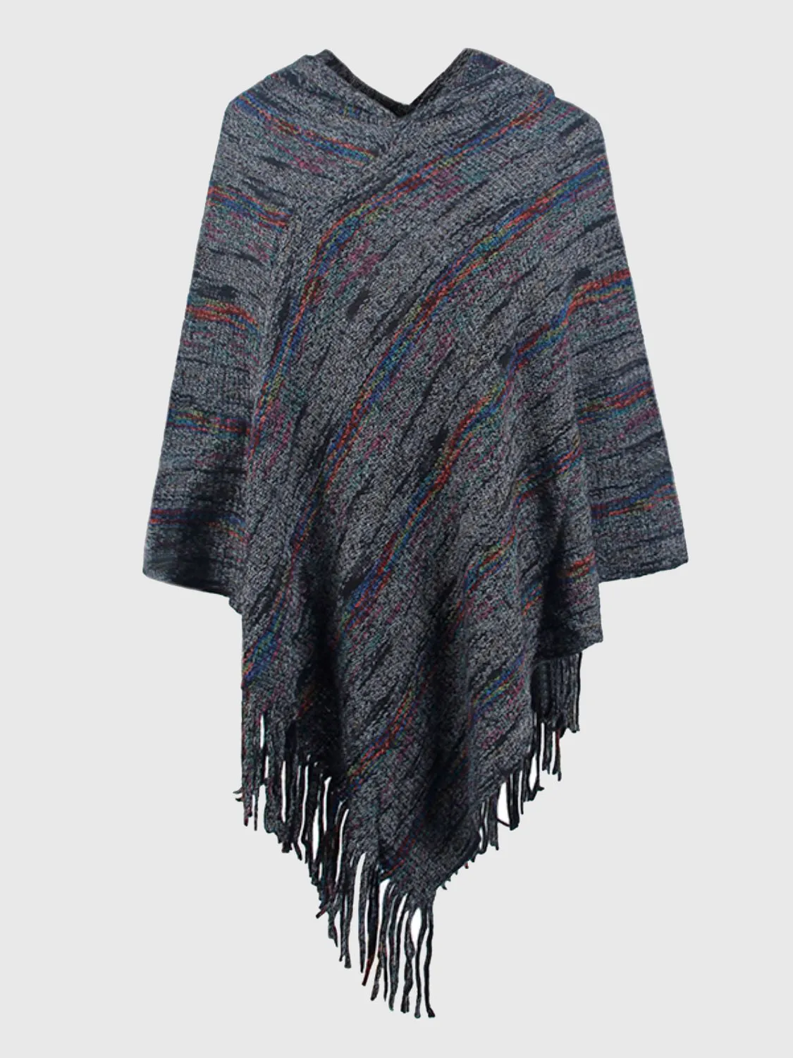 Fringe Hem Hooded Poncho sold by Charming Charlie product image thumbnail 5