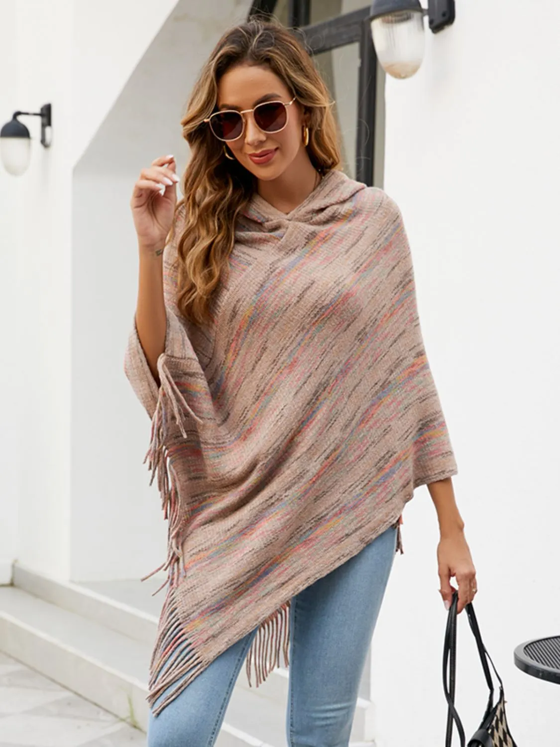 Fringe Hem Hooded Poncho sold by Charming Charlie product image thumbnail 2