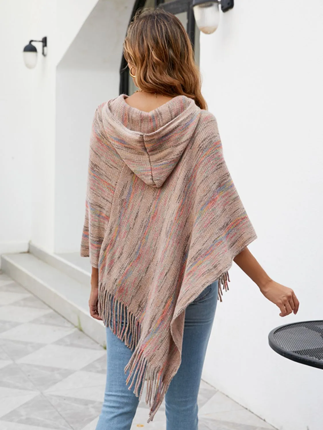 Fringe Hem Hooded Poncho sold by Charming Charlie product image thumbnail 3