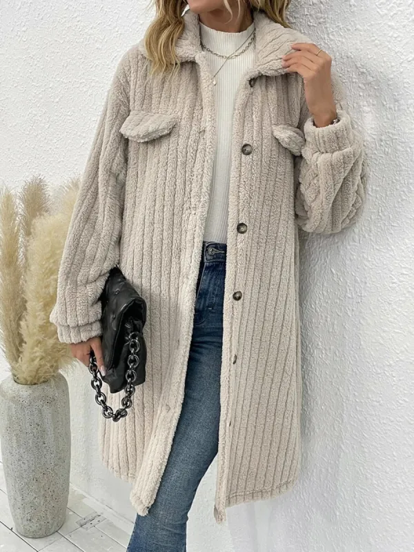 Collared Neck Drop Shoulder Coat sold by Charming Charlie