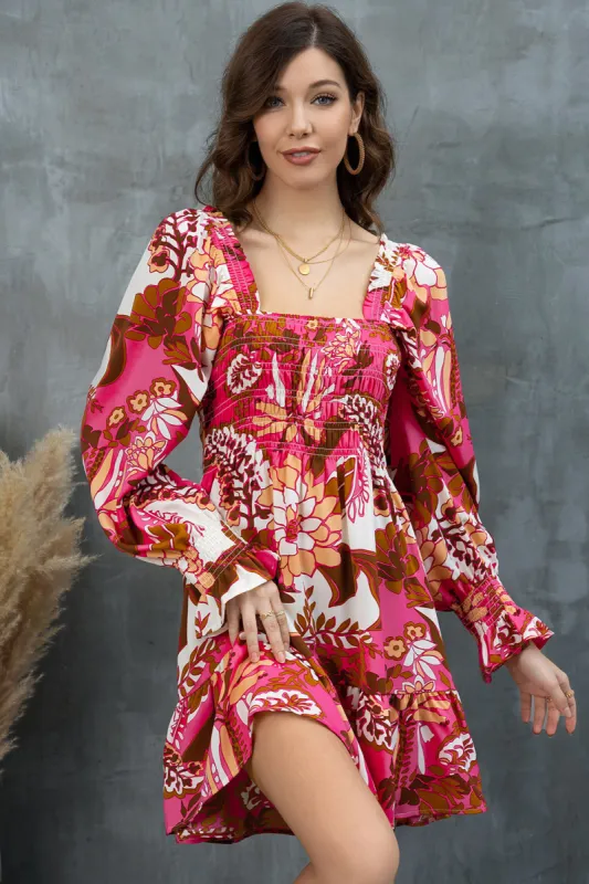 Floral Square Neck Flounce Sleeve Dress sold by Charming Charlie