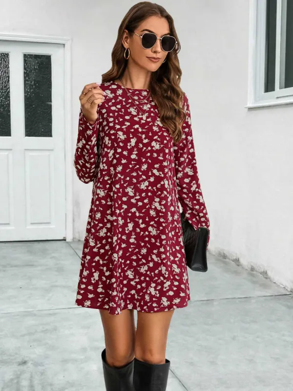 Round Neck Long Sleeve Mini Dress sold by Charming Charlie