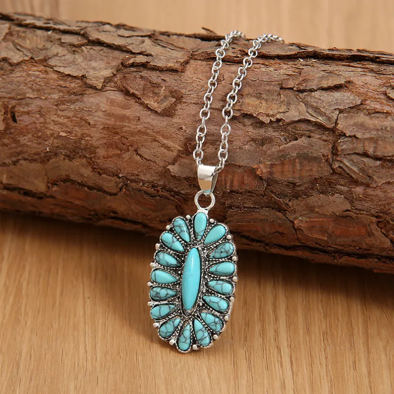 Artificial Turquoise Pendant Alloy Necklace sold by Charming Charlie