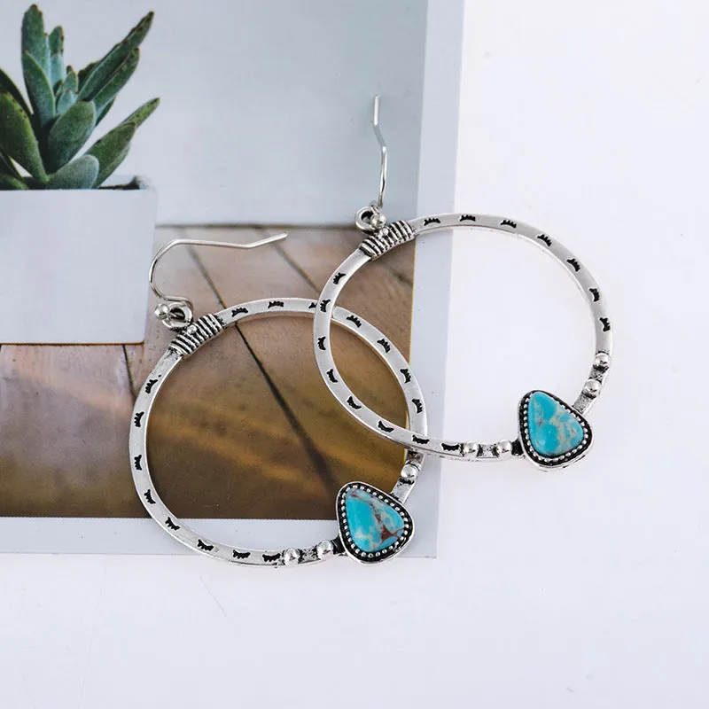 Artificial Turquoise Drop Earrings sold by Charming Charlie product image thumbnail 3