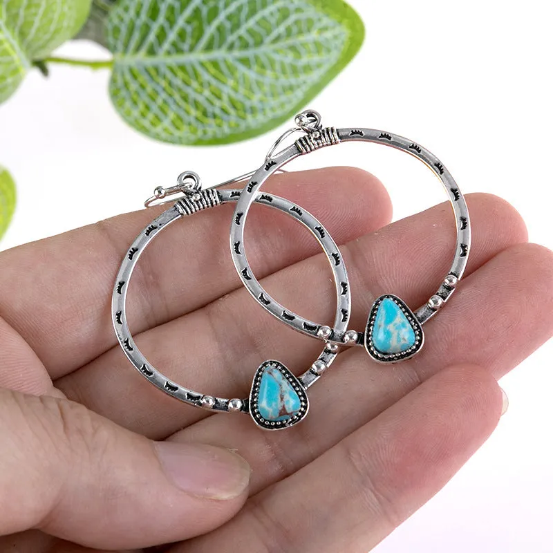 Artificial Turquoise Drop Earrings sold by Charming Charlie product image thumbnail 2