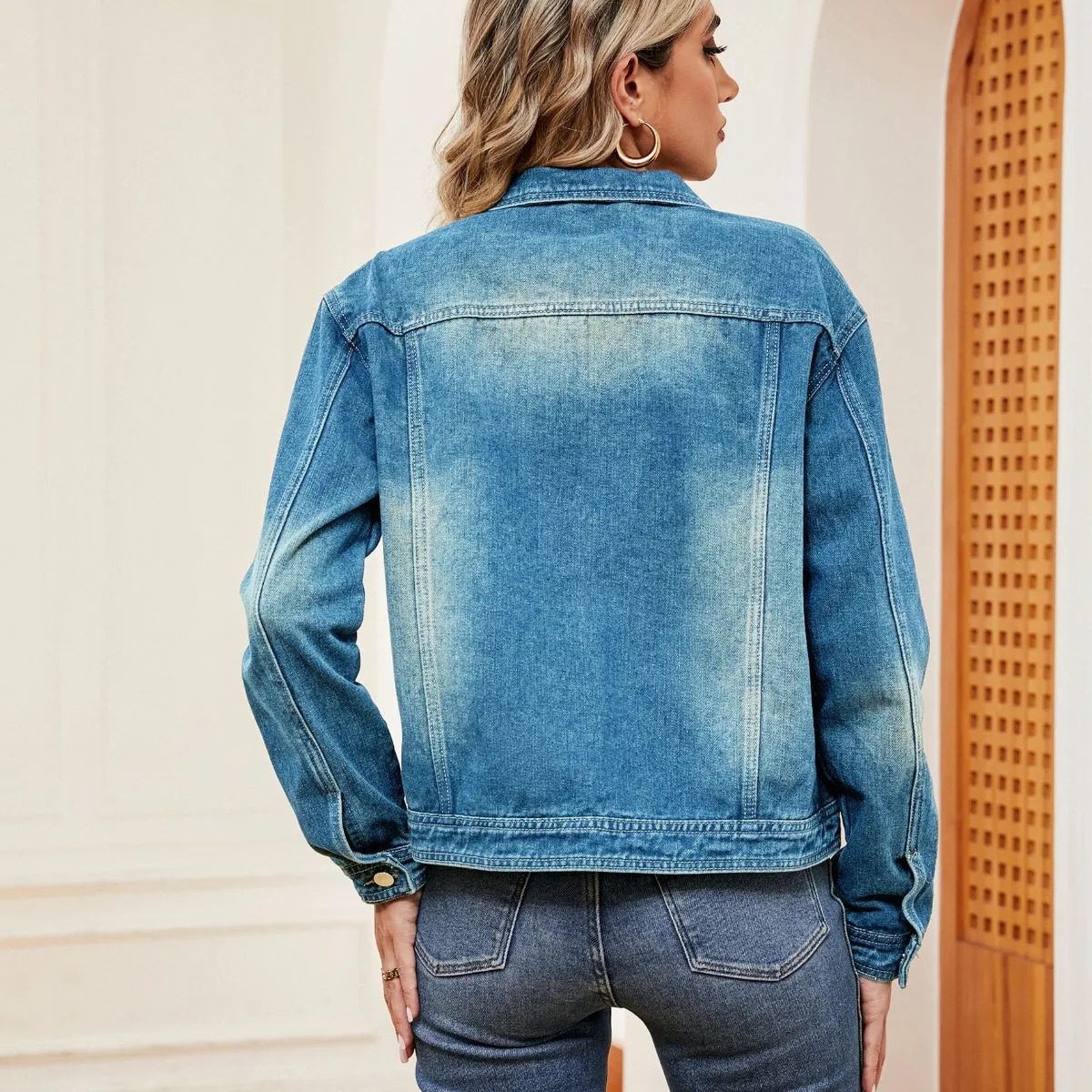 Washed Denim Jacket sold by Charming Charlie product image thumbnail 2