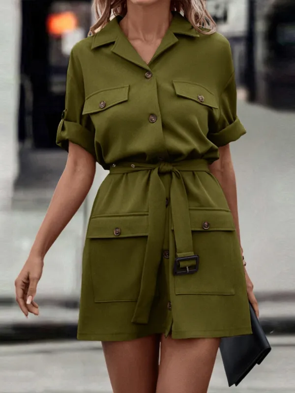 Tie Waist Collared Dress sold by Charming Charlie