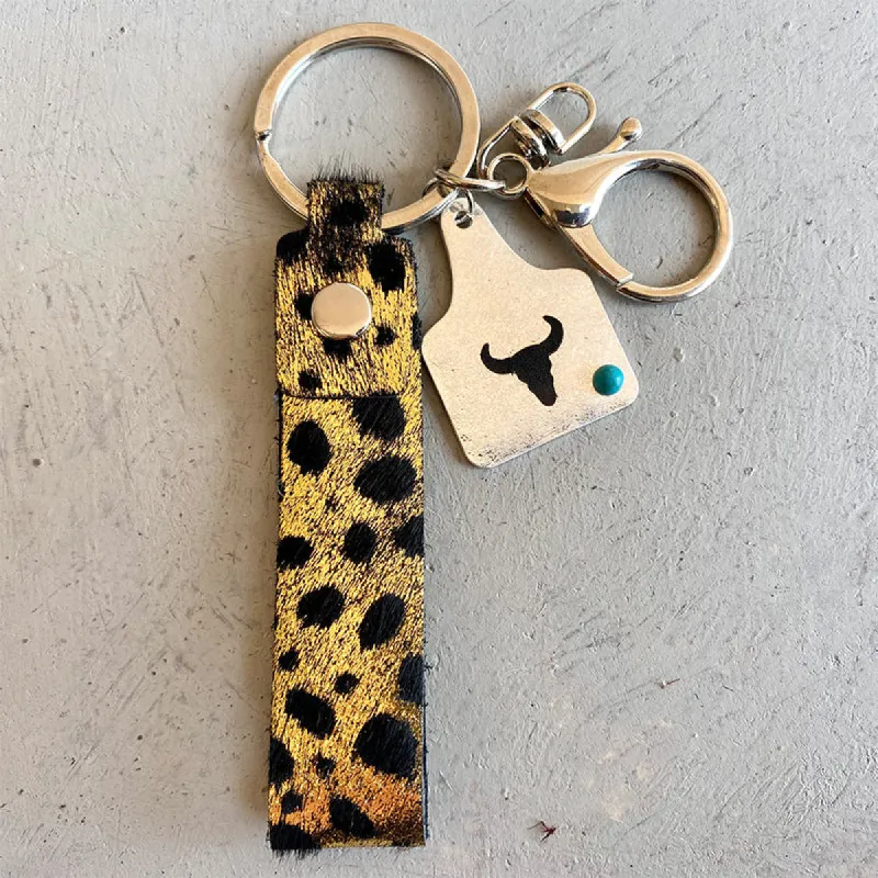 Genuine Leather Alloy Keychain sold by Charming Charlie