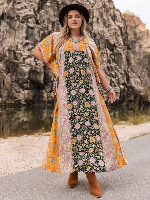 Plus Size Tie Neck Maxi Dress sold by Charming Charlie