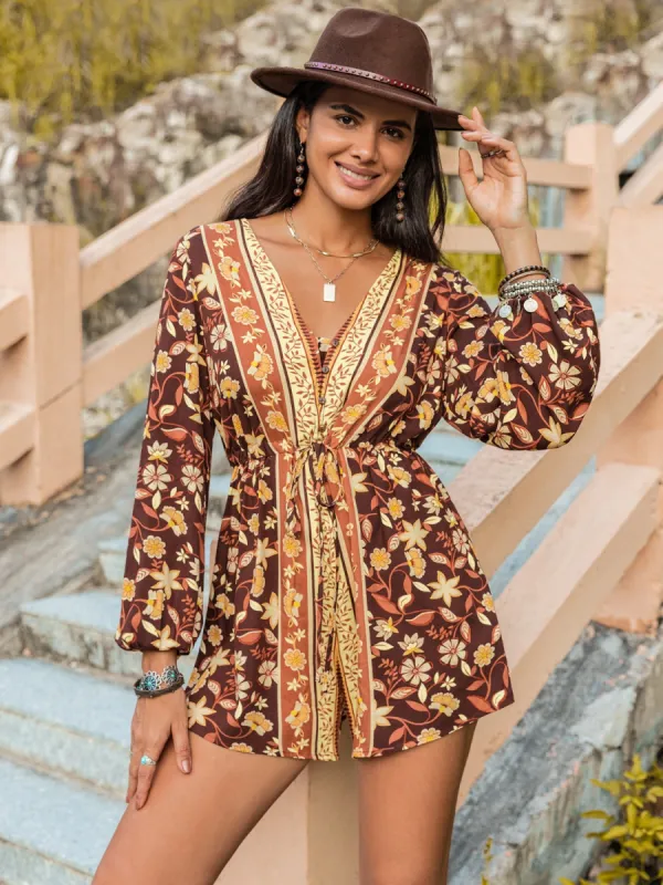 V-Neck Long Sleeve Romper sold by Charming Charlie