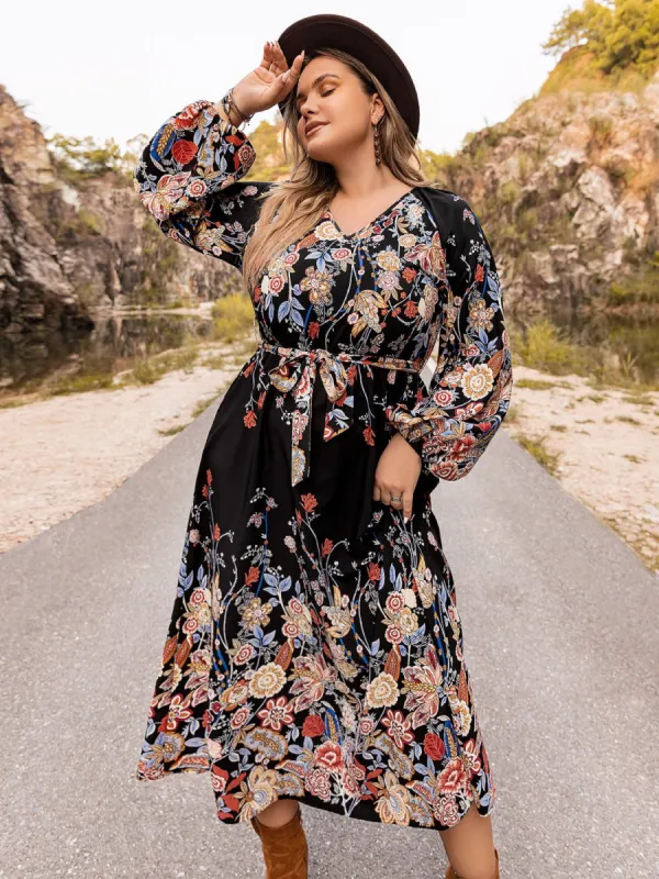 Plus Size V-Neck Long Sleeve Dress sold by Charming Charlie