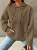 Textured Drawstring Drop Shoulder Hoodie sold by Charming Charlie