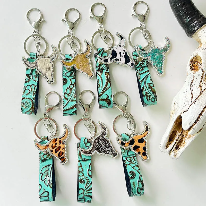 Rhinestone Bull Keychain sold by Charming Charlie product image thumbnail 2