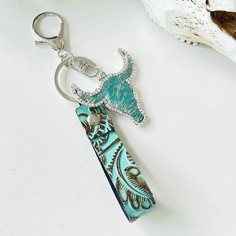 Rhinestone Bull Keychain sold by Charming Charlie product image thumbnail 3