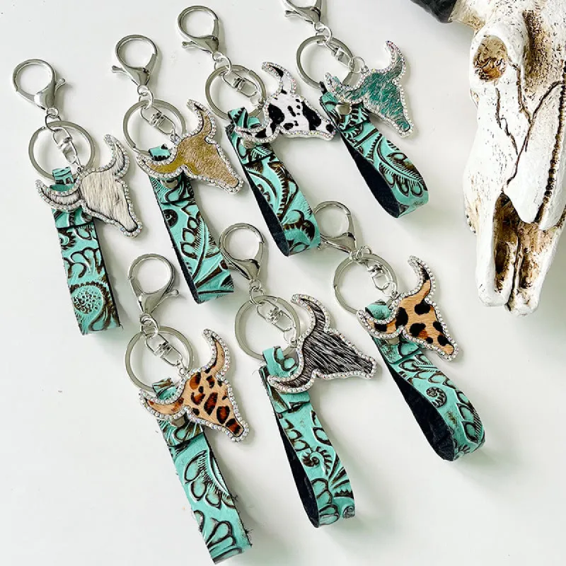 Rhinestone Bull Keychain made by Charming Charlie