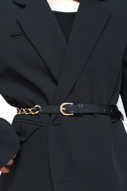 PU Chain Skinny Belt sold by Charming Charlie