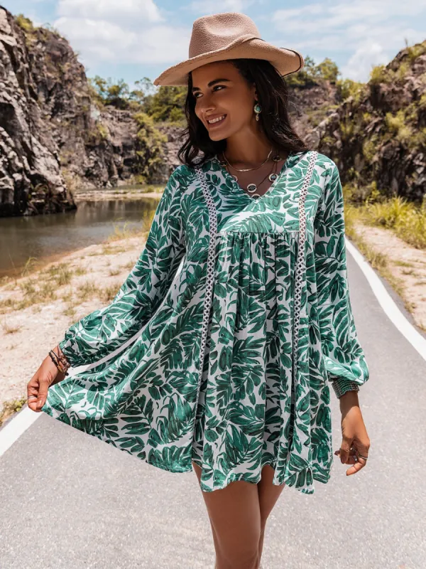 Long Sleeve V-Neck Mini Dress sold by Charming Charlie