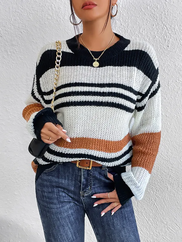 Striped Round Neck Sweater sold by Charming Charlie