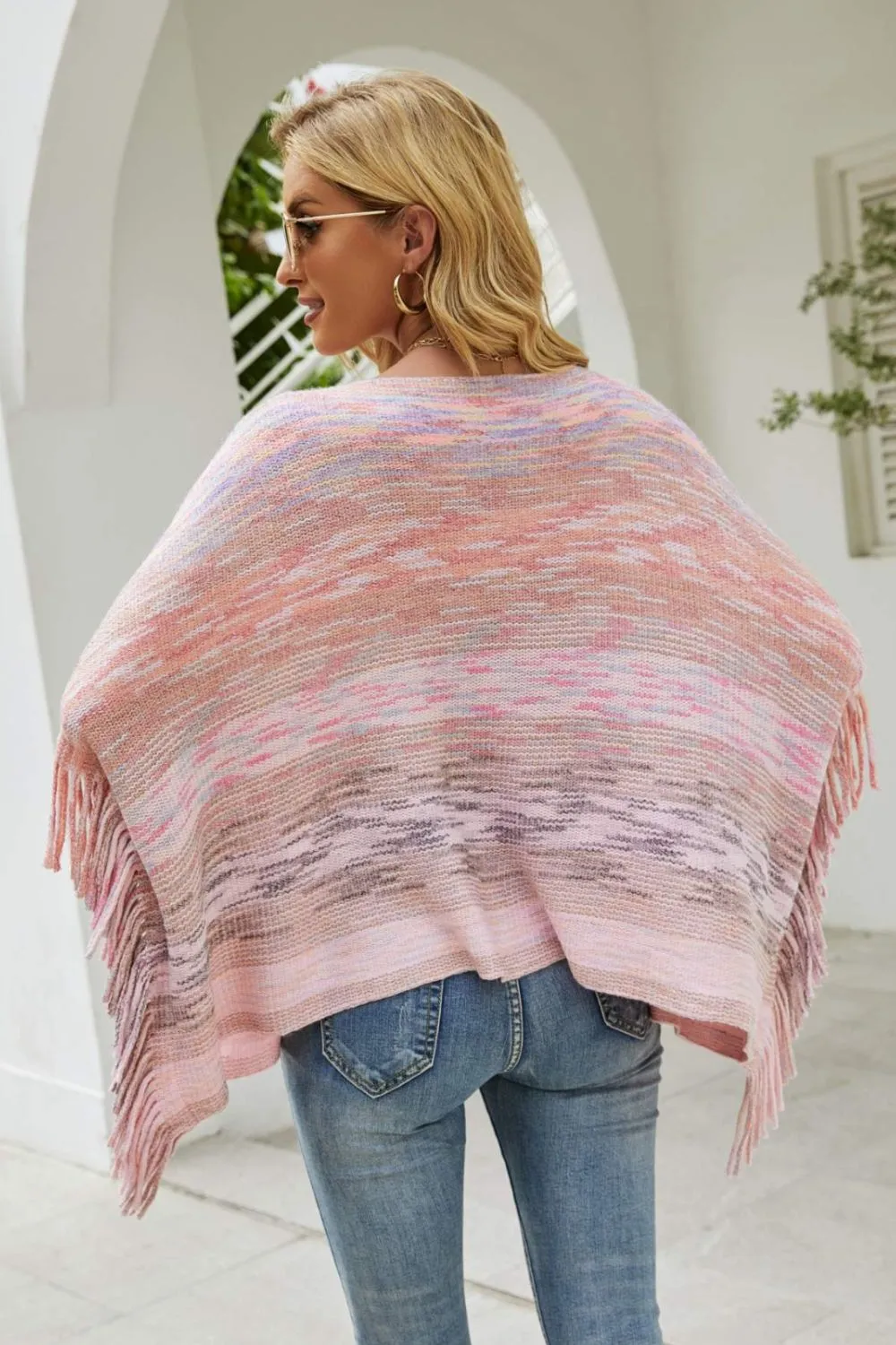 Round Neck Fringe Detail Poncho sold by Charming Charlie product image thumbnail 2