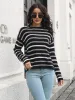 Striped Round Neck Dropped Shoulder Sweater sold by Charming Charlie
