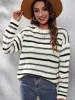 Striped Round Neck Dropped Shoulder Sweater sold by Charming Charlie