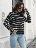 Striped Round Neck Dropped Shoulder Sweater sold by Charming Charlie