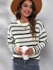 Striped Round Neck Dropped Shoulder Sweater sold by Charming Charlie