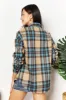 Double Take Plaid Curved Hem Shirt Jacket with Breast Pockets sold by Charming Charlie