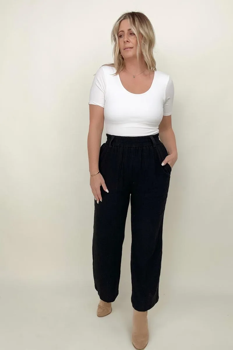 Cotton Bleu Cotton Gauze Back Pocket Detailed Pants sold by Charming Charlie product image thumbnail 5